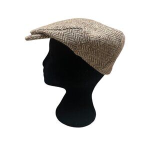 Vintage LL Bean Hanna Hats Donegal Tweed Flat Cap Ivy Newsboy Ireland Brown‎